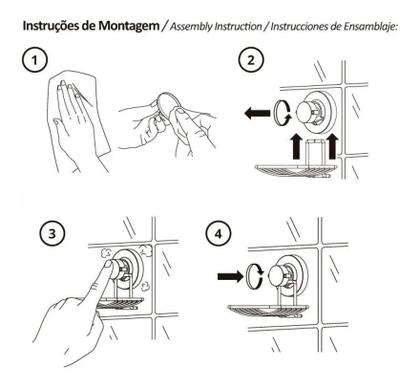 Imagem de Suporte Cesto Multiuso Ventosa Cozinha Banheiro Lavanderia