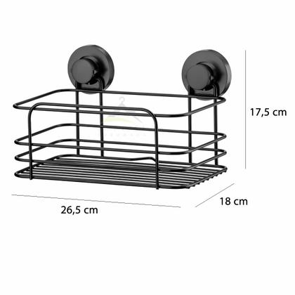Suporte Cesto Multiuso Ventosa Cozinha Banheiro Preto Future Imagem de Suporte Cesto Multiuso Ventosa Cozinha Banheiro Preto Future
