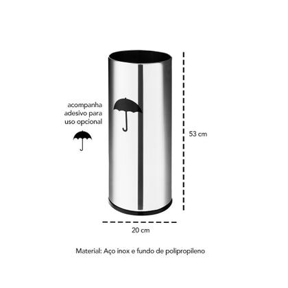 Imagem de Suporte Cesto Porta Guarda Chuva Aço Inox 45cm Altura