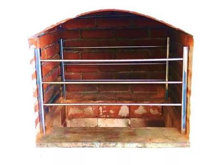 Imagem de Suporte Churrasqueira Alvenaria Para Espeto Grelha Churrasco Inox 60cm