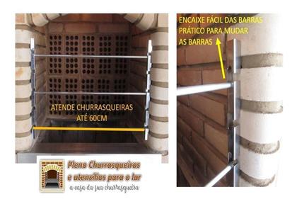 Imagem de Suporte Churrasqueira em inox com 4 Tubos Aluminio 75cm