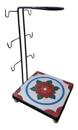 Imagem de Suporte Coador Café Ferro Ladrilho Rústico