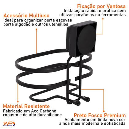 Imagem de Suporte Colocar Porta Escova E Algodão Duplo Fixação Ventosa