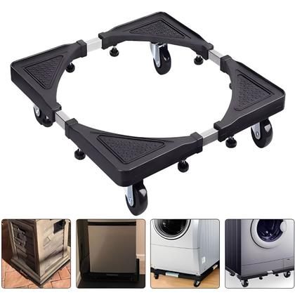Imagem de Suporte Com Rodinhas Ajustável Base Para Móveis E Eletrodomésticos Maquina de Lavar Geladeira Fogão 60 x 60 cm