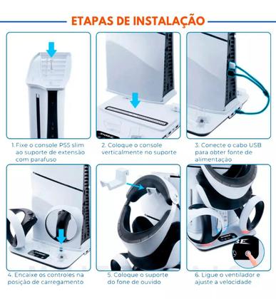 Imagem de Suporte Cooler Para Ps5 Carregador Duplo Base Vr Completa