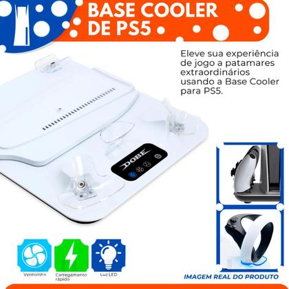 Imagem de Suporte Cooler Ps5 Carregador Duplo Controle Fone Base