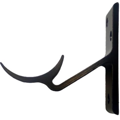 Imagem de Suporte Corrimao Tubo Alumínio Preto Escada Parede KIT 2PCS