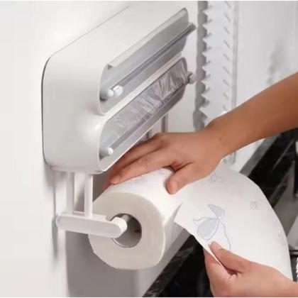 Suporte Cortador De Papel Filme PVC 3 em 1 Multiuso Alumínio Manteiga 20/25/30cm Ajustável - V2Beh Imagem de Suporte Cortador De Papel Filme PVC 3 em 1 Multiuso Alumínio Manteiga 20/25/30cm Ajustável