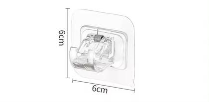 Imagem de Suporte Cortina Varão Dupla Face adesivo Toalhas e Objetos 8, 6, 4, 2 unidades