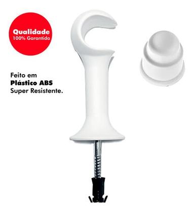 Imagem de Suporte Cortina Varão Simples 19mm 2 Un C/ Ponteira Branco