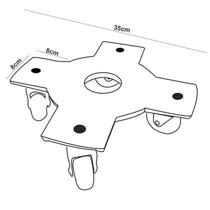 Imagem de Suporte de Alumínio com Roda Silicone Cruzeta para Vaso 35cm
