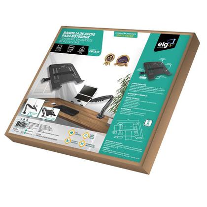 Imagem de Suporte de Apoio para Notebook, De 10" a 17", Compatível com Pistão a Gás, Suporta Até 9kg, Preto, FB7510, ELG