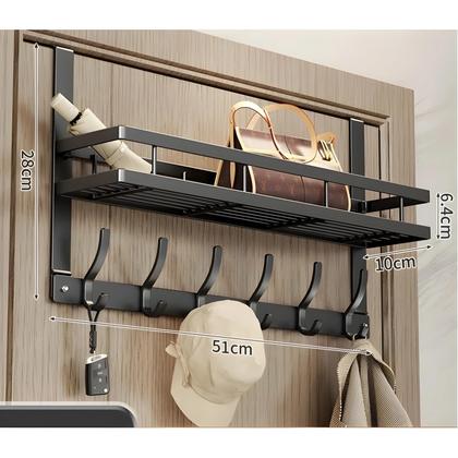 Imagem de Suporte De Armazenamento De Roupas De Metal Com 5 Ganchos Para Pendurar Atrás Da Porta Do Quarto