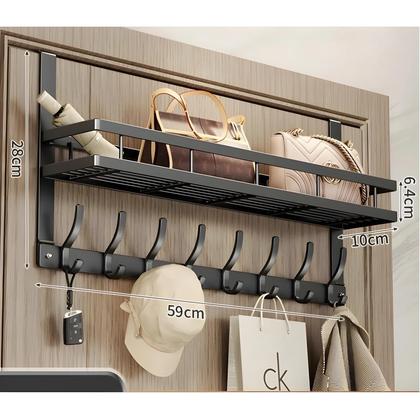 Imagem de Suporte De Armazenamento De Roupas De Metal Com 5 Ganchos Para Pendurar Atrás Da Porta Do Quarto