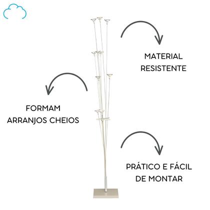 Imagem de Suporte de balão com 10 hastes base de mdf 92 cm piffer