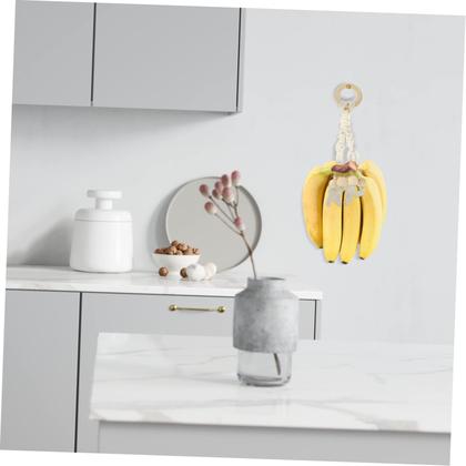 Imagem de Suporte de banana STOBAZA, corda de algodão, cabide de frutas em macramê x2