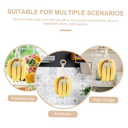 Imagem de Suporte de banana STOBAZA, corda de algodão, cabide de frutas em macramê x2