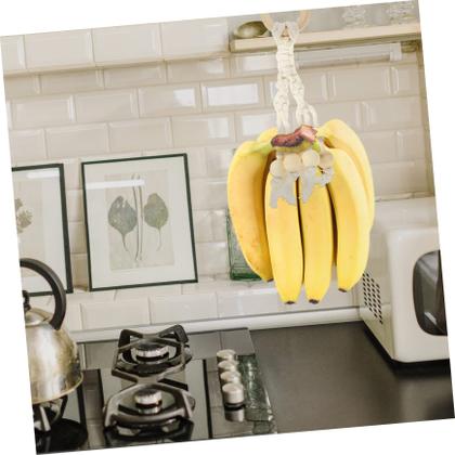 Imagem de Suporte de banana STOBAZA, corda de algodão, cabide de frutas em macramê x2