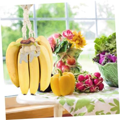 Imagem de Suporte de banana STOBAZA, corda de algodão, cabide de frutas em macramê x2