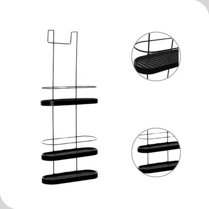 Suporte de Banheiro Porta Shampoo Sabonete Para Box Organizador Metaltru Imagem de Suporte de Banheiro Porta Shampoo Sabonete Para Box Organizador Metaltru