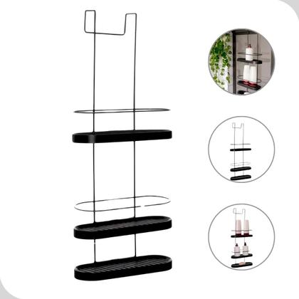 Suporte de Banheiro Porta Shampoo Sabonete Para Box Organizador Metaltru Imagem de Suporte de Banheiro Porta Shampoo Sabonete Para Box Organizador Metaltru