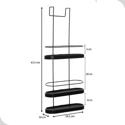 Suporte de Banheiro Porta Shampoo Sabonete Para Box Organizador Metaltru Imagem de Suporte de Banheiro Porta Shampoo Sabonete Para Box Organizador Metaltru