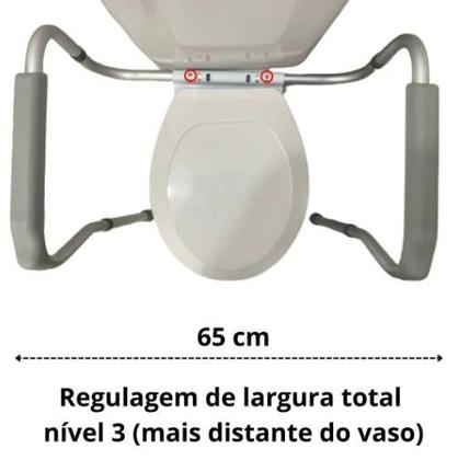 Imagem de Suporte de barra de apoio para vaso sanitário Supermedy