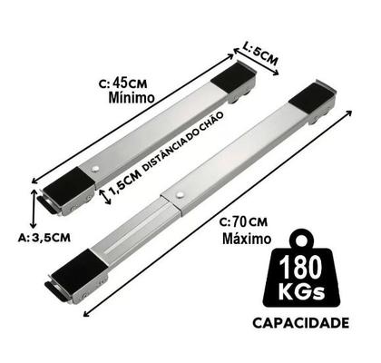 Imagem de Suporte De Base Com Rodinhas Para Geladeira Máquina De Lavar Fogão Móveis pé Ajustável