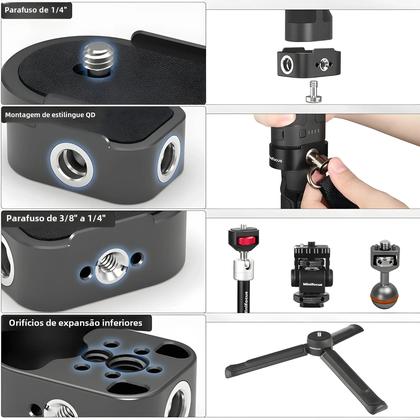 Imagem de Suporte De Bateria DJI RS 4 RS 3 RS 2 Com Base De Montagem E Soquete QD Rosca 14 38