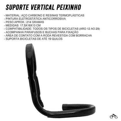 Imagem de Suporte de Bicicleta Parede Vertical Bike Peixinho Mtb Speed