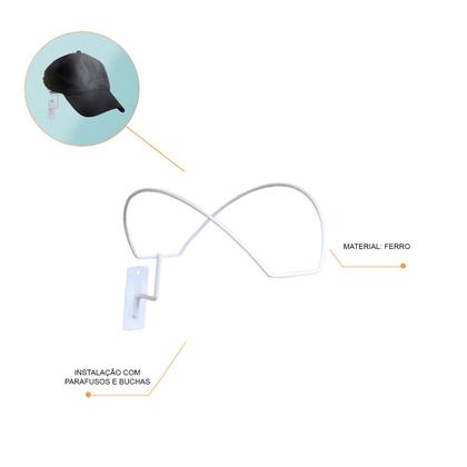 Imagem de Suporte de Boné Para Parede - 10 Unidades Cor:Branco