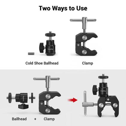 Imagem de Suporte de braçadeira SMALLRIG Super com mini cabeça esférica para monitor