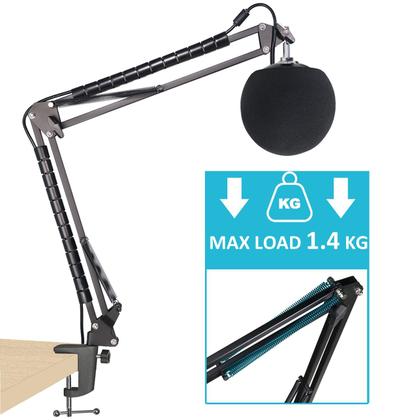 Imagem de Suporte de braço Boom para microfone com filtro pop para Blue Snowball iCE