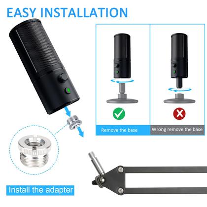 Imagem de Suporte de braço Boom para microfone com pára-brisas para Razer Seiren X