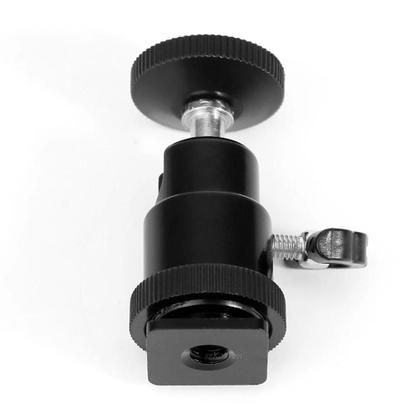 Imagem de Suporte De Cabeça Esférica Para Tripé De Câmera LED Com Adaptador Hot Shoe 1/4 Para Canon Nikon (1,