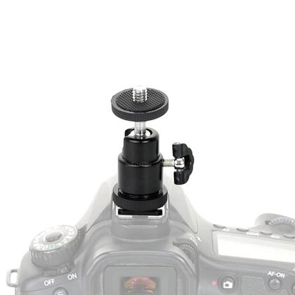 Imagem de Suporte De Cabeça Esférica Para Tripé De Câmera LED Com Adaptador Hot Shoe 1/4 Para Canon Nikon (1,