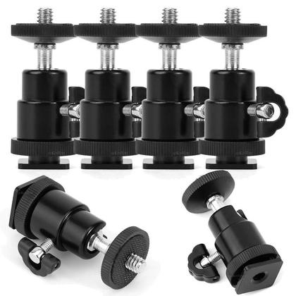 Imagem de Suporte De Cabeça Esférica Para Tripé De Câmera LED Com Adaptador Hot Shoe 1/4 Para Canon Nikon (1,