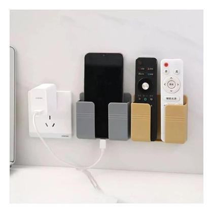 Imagem de Suporte De Celular Com Adesivo Para Gruda Na Parede Fixação em Móvel Cozinha Banheiro Plástico Porta