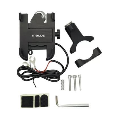Imagem de Suporte de celular com carregador para Moto e Scooter bike em alumínio