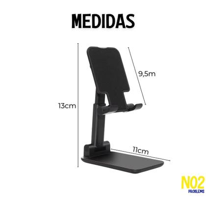 Imagem de Suporte de Celular Dobrável Pequeno NO2Problems Ajustável Altura e Ângulo  Compatível Android e iOS