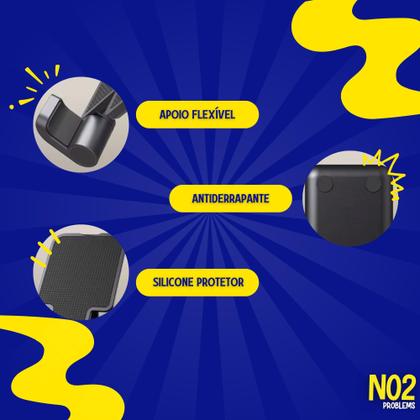 Imagem de Suporte de Celular Dobrável Pequeno NO2Problems Ajustável Altura e Ângulo  Compatível Android e iOS