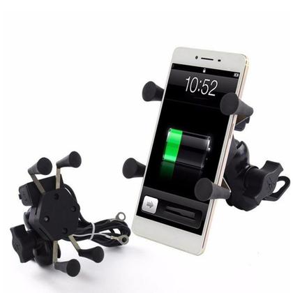 Imagem de Suporte De celular para Motocicleta com Carregador Usb