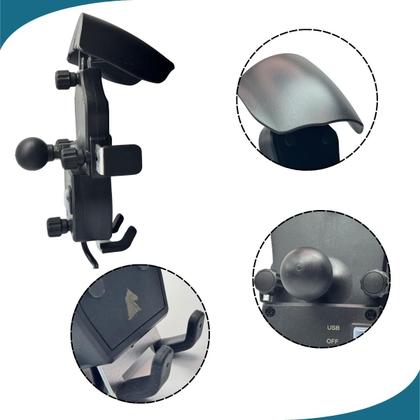 Imagem de Suporte De Celular Para Motos Com Carregador USB E Indução CG 125 FAN