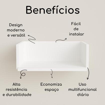 Imagem de Suporte de Cozinha para Microondas Forno Forninho Elétrico 32 Litros Branco MDP 60cm