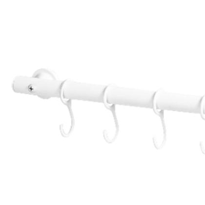 Imagem de Suporte De Cozinha Porta Talheres 40cm C/ 6 Ganchos Branco