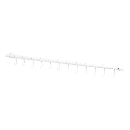 Imagem de Suporte De Cozinha Porta Talheres 40cm C/ 6 Ganchos Branco