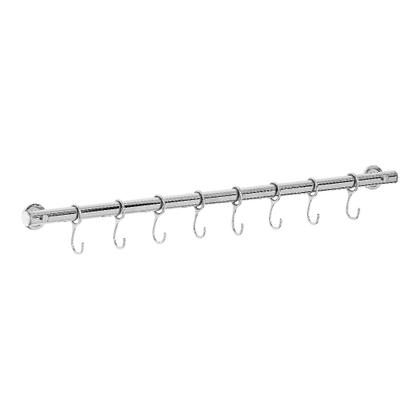 Imagem de Suporte De Cozinha Porta Talheres 50cm Cromado Com 8 Ganchos