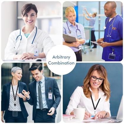 Imagem de Suporte de crachá, clipe retrátil Mcyye com cabo de tração de 60 cm, pacote com 3