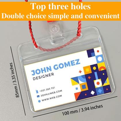 Imagem de Suporte de crachá TOTDTDA, pacote 300, PVC impermeável horizontal