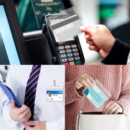 Imagem de Suporte de crachá TOTDTDA, pacote 300, PVC impermeável horizontal